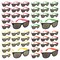 48 Pack Retro Party Sunglasses Bulk for 80s and 90s Birthday Favors (4 Neon Colors)